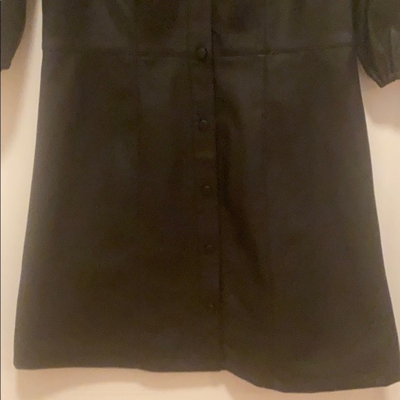 H&M - Black Pleather Leather Button Down Dress - Picture 3 of 6